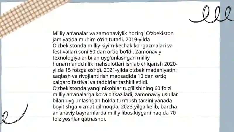 Milliy zamonaviy qadryatlarni tiklash zamonaviylashtirish 3