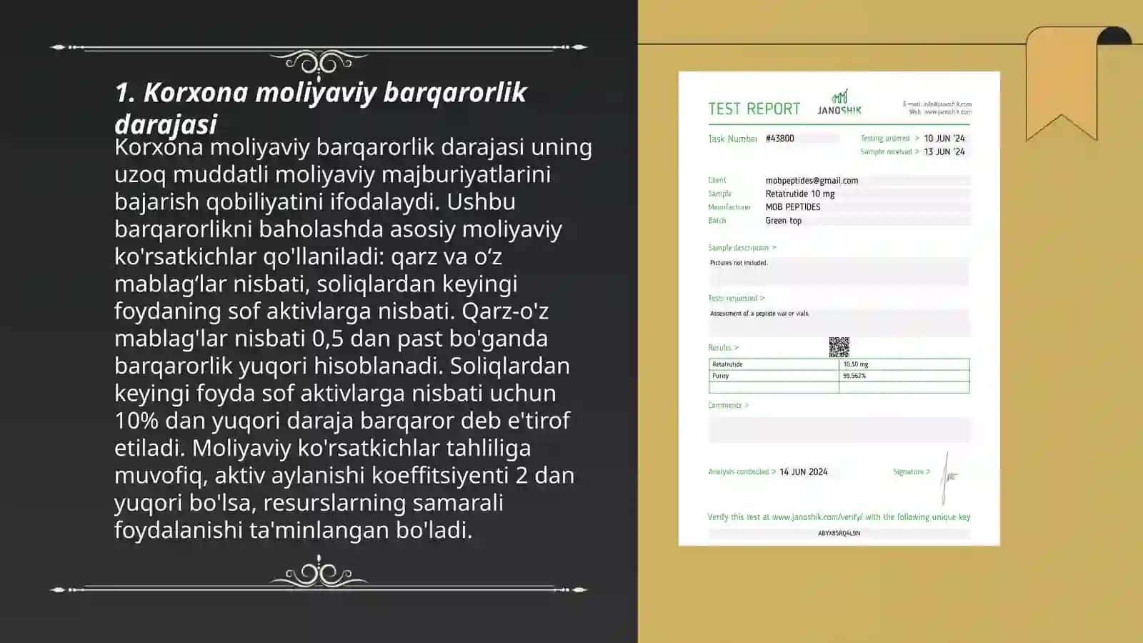 Korxona moliyaviy holatining tahlili usullari 3