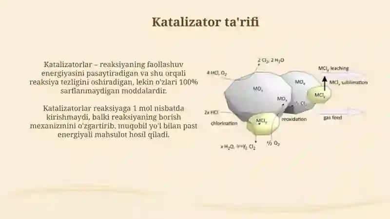 Katalizatorlarning asosiy tavsiflari 3