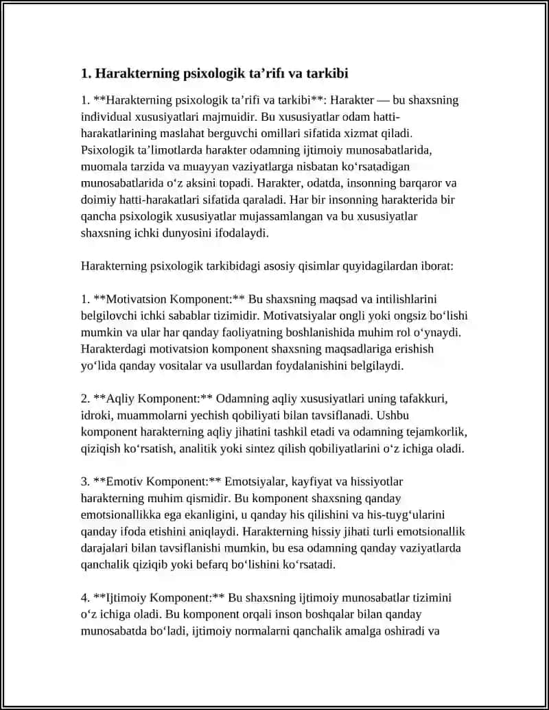 HARAKTERNING PSIXOLOGIK XUSUSIYATLARI 3