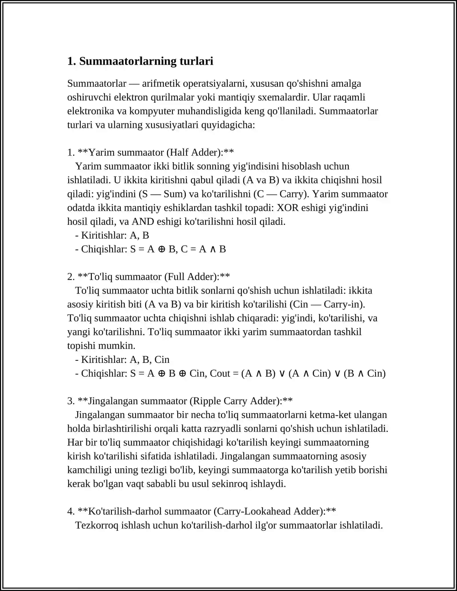 SUMMATORLAR TAXLIL QILISH 3