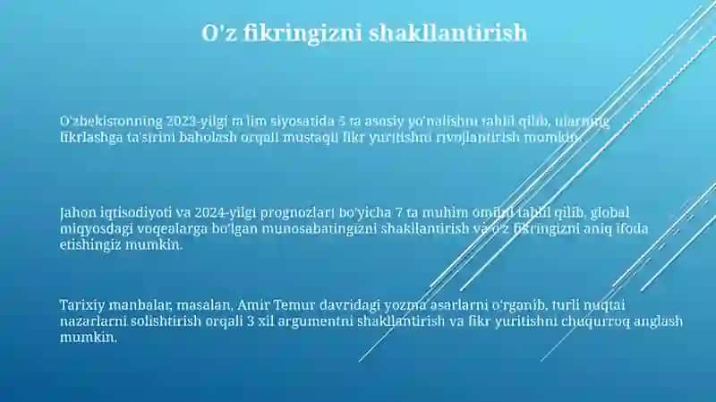 Tanqidiy o'qish va samarali amalga oshirish omillari 3