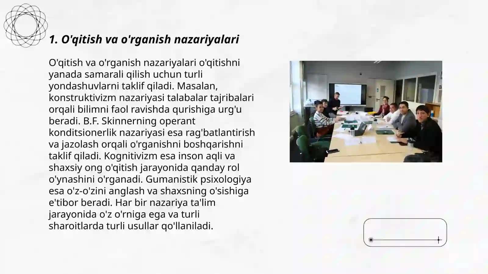 O'qitish va o'rganish nazariyalari 3