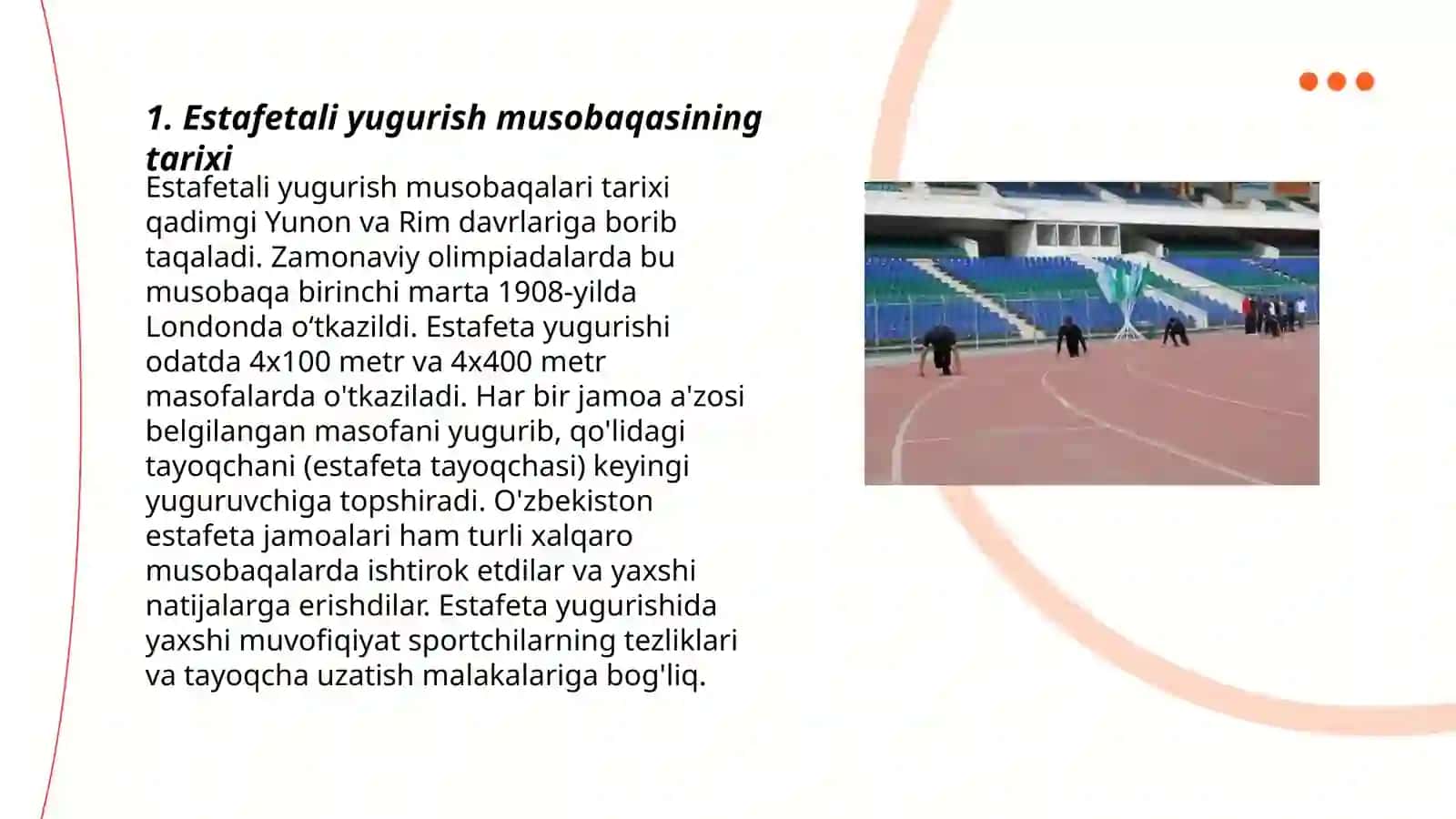 Estafetali yugurish musobaqasi haqida 3