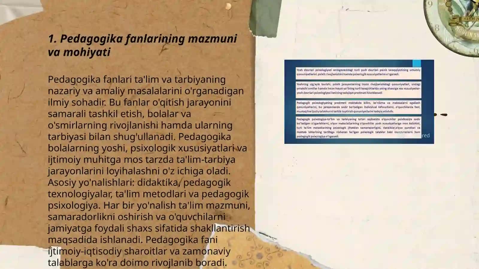 Pedagogik fanlarini òqitish metodikasi fanining predmeti maqsad va vazifalari 3
