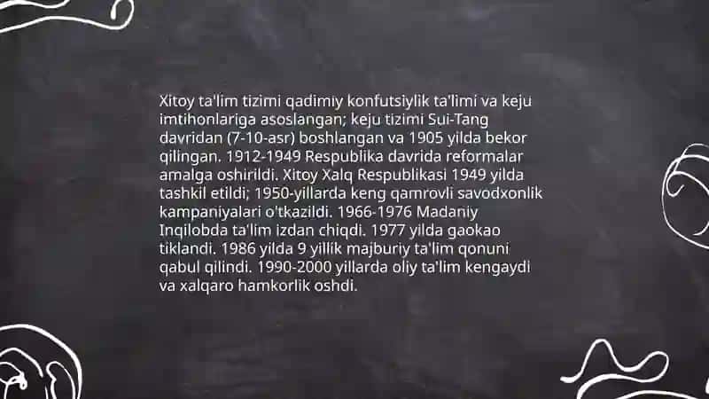Xitoy ta'lim tizimi va undagi islohotlar 3