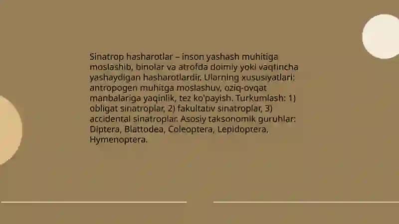 Sinatrop hasharotlar haqida tushuncha uylarga qarshi kurash 3