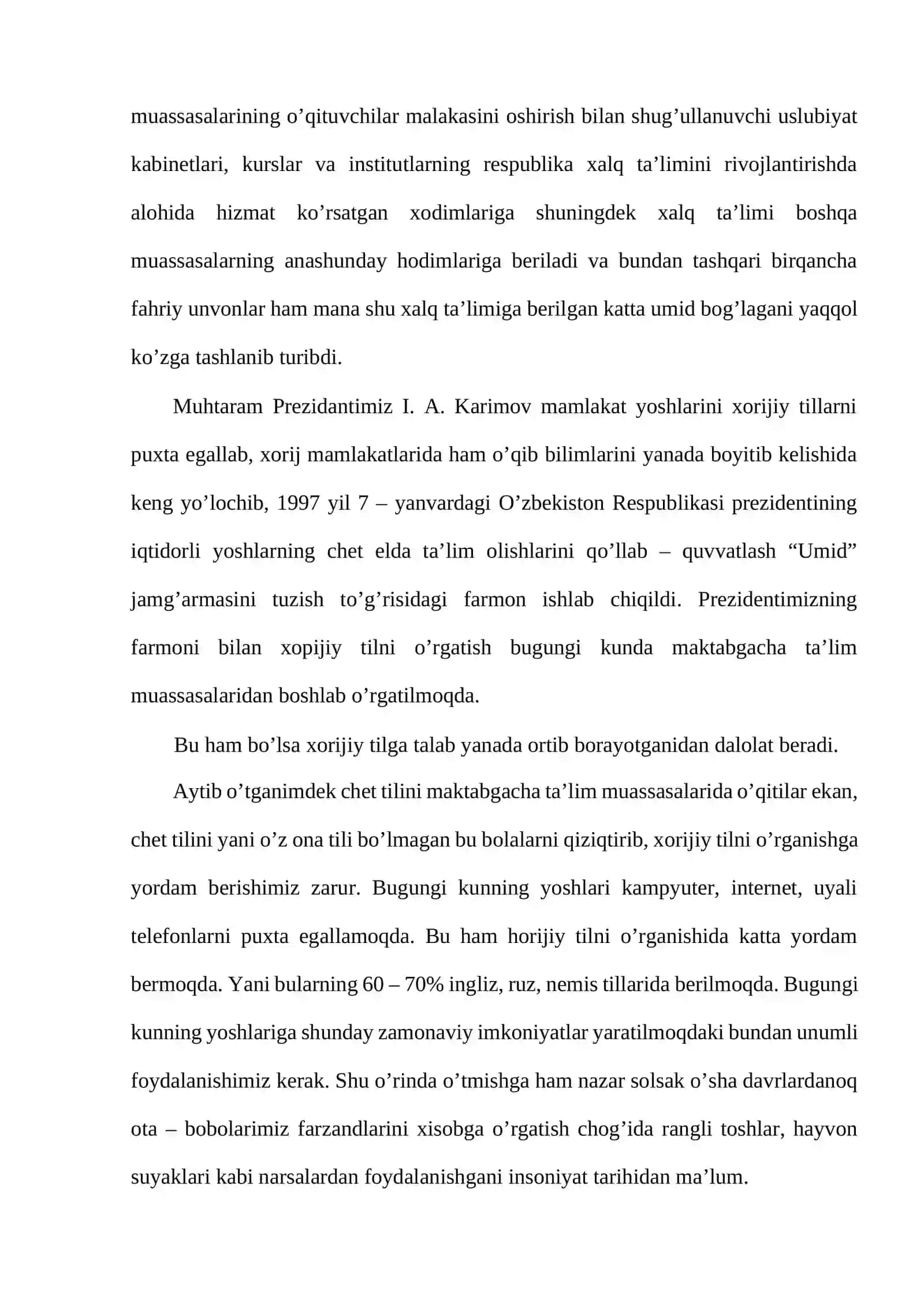 Chet tili o’qitishda metodlardan namunalar 3