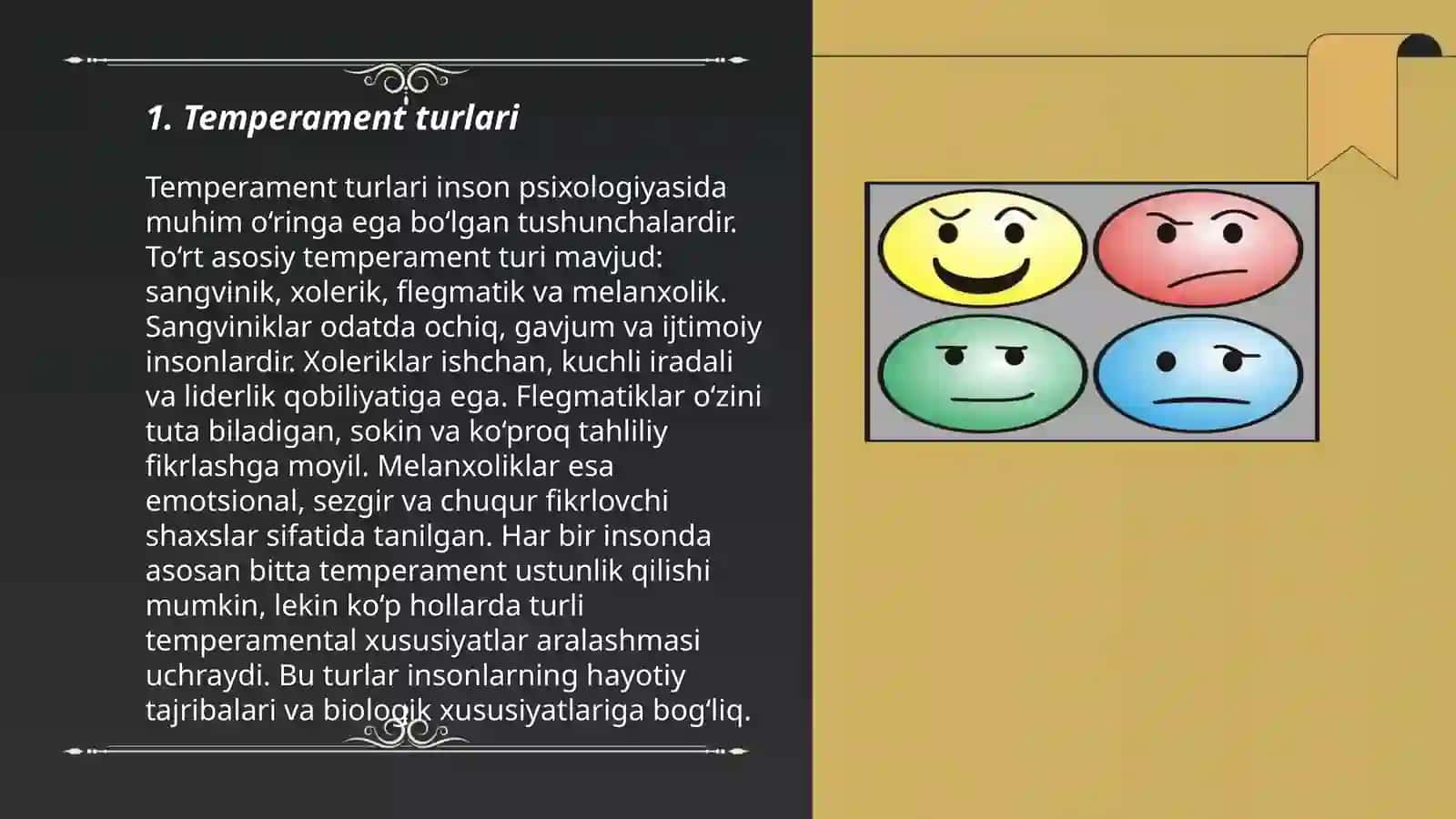 Temperament va harakatlar 3