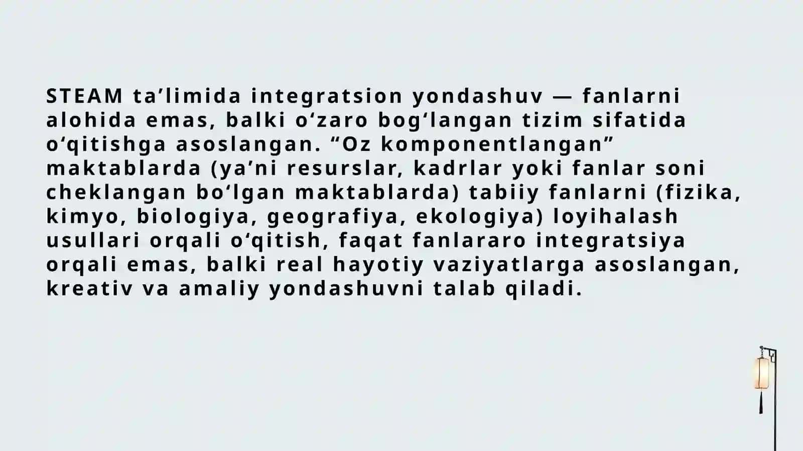 STEAM taʼlimi integratsion yondashuv 3