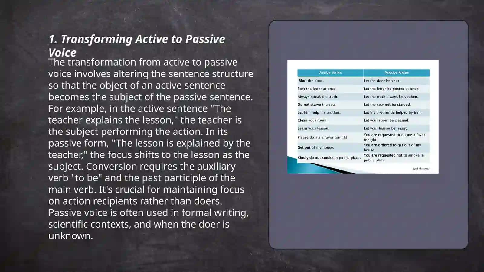 Practicing active and passive voice 3