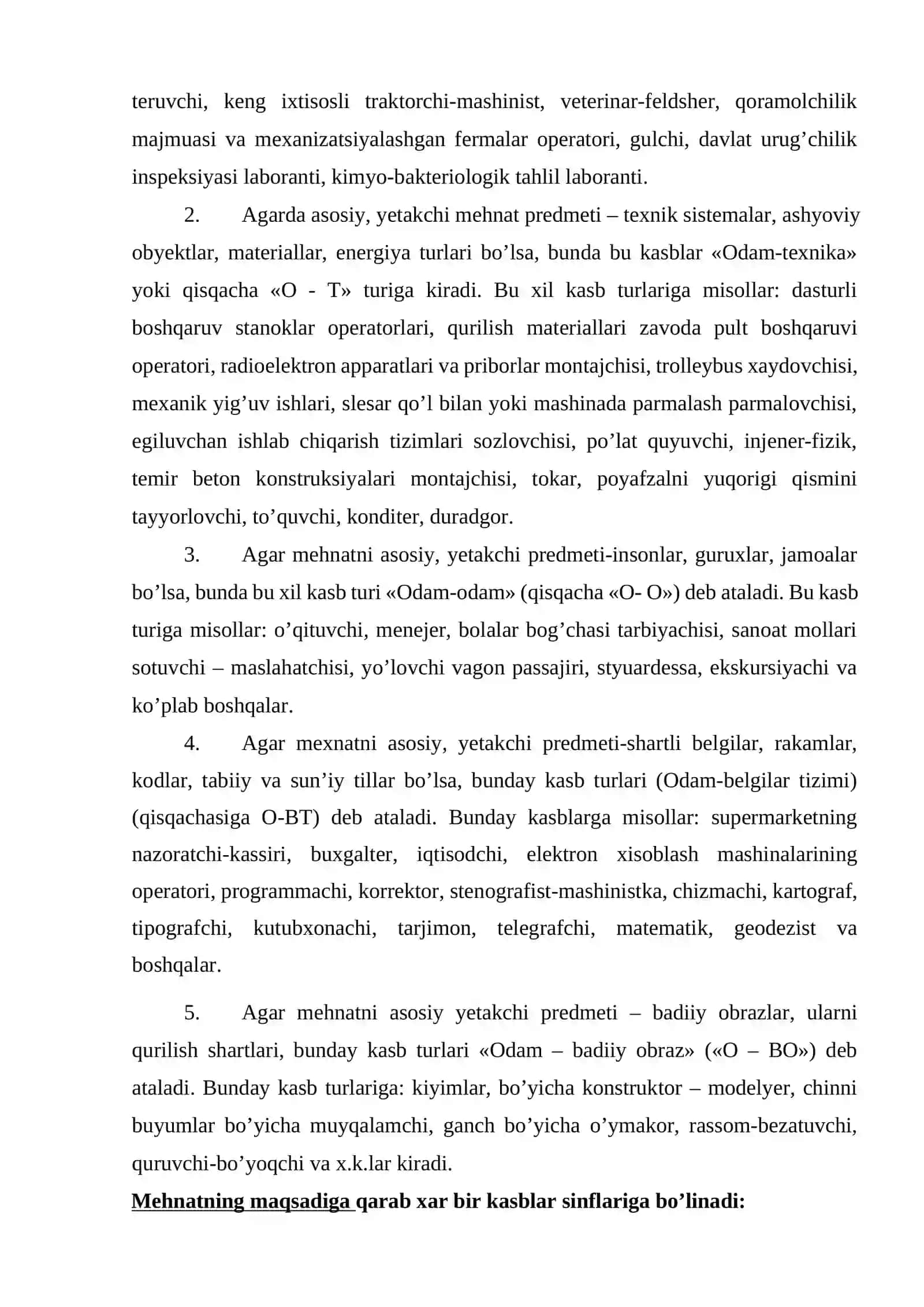 Kasblar to’g’risida ma’lumotlar berish 3