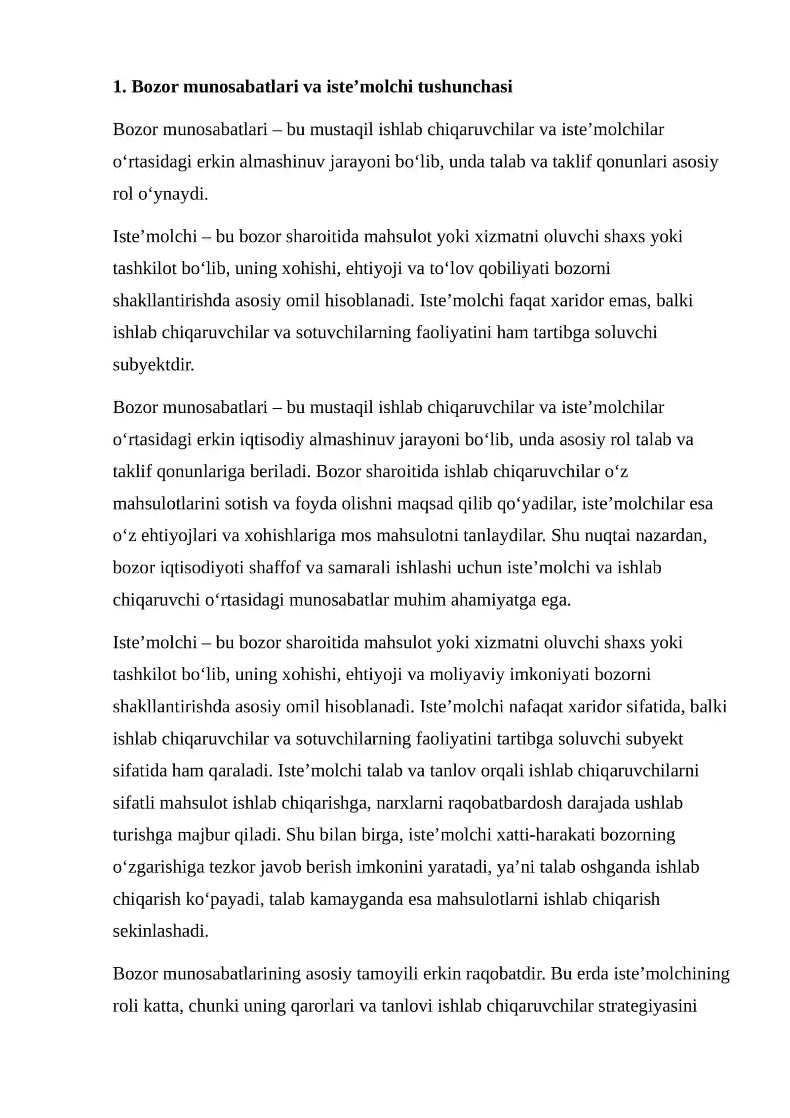 BOZOR MUNOSABATLARI SHAROITIDA ISTE’MOLCHINING O‘RNI 3