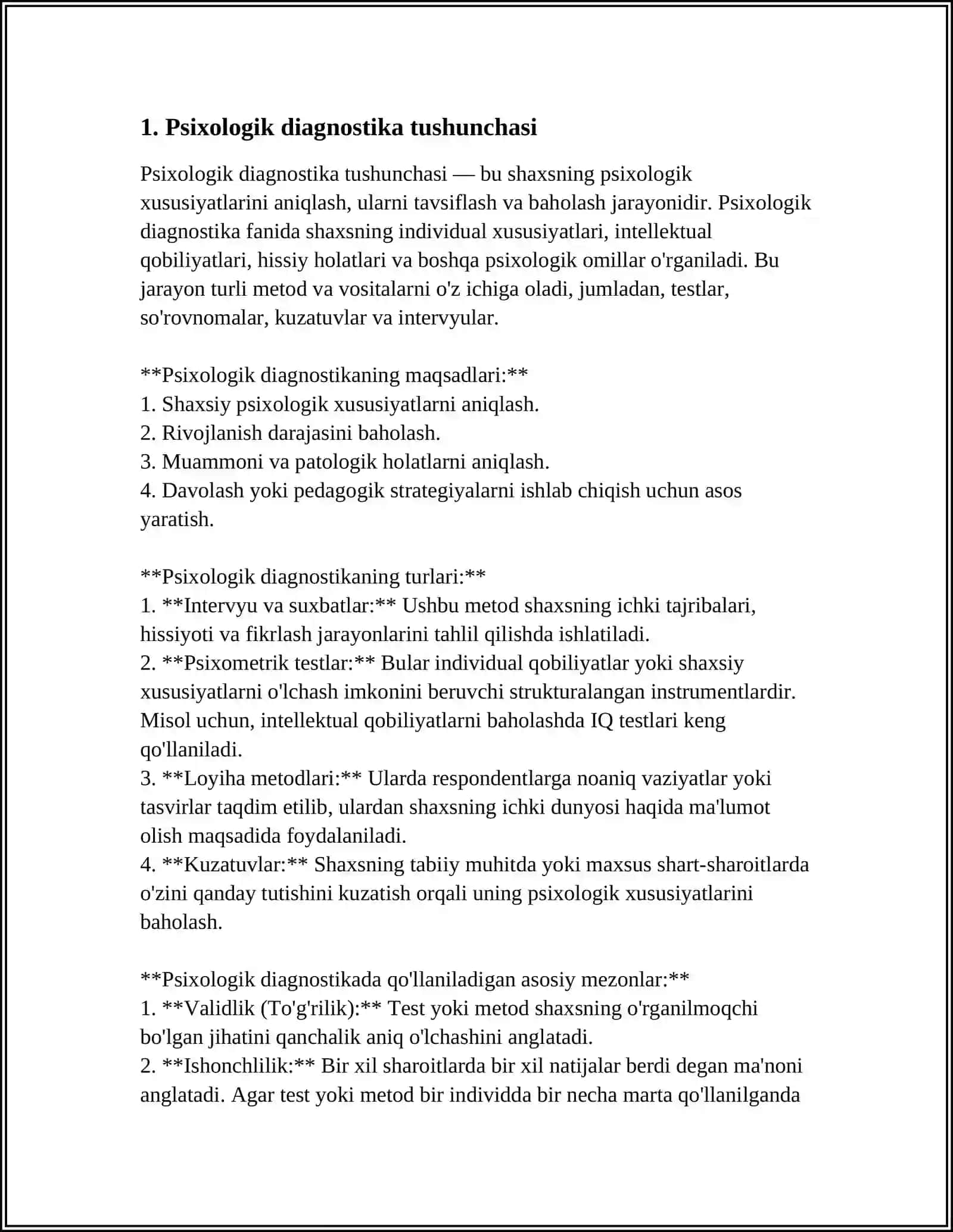 PSIXOLOGIK DIAGNOSTIKA VA ULARNING IMKONIYATI 3