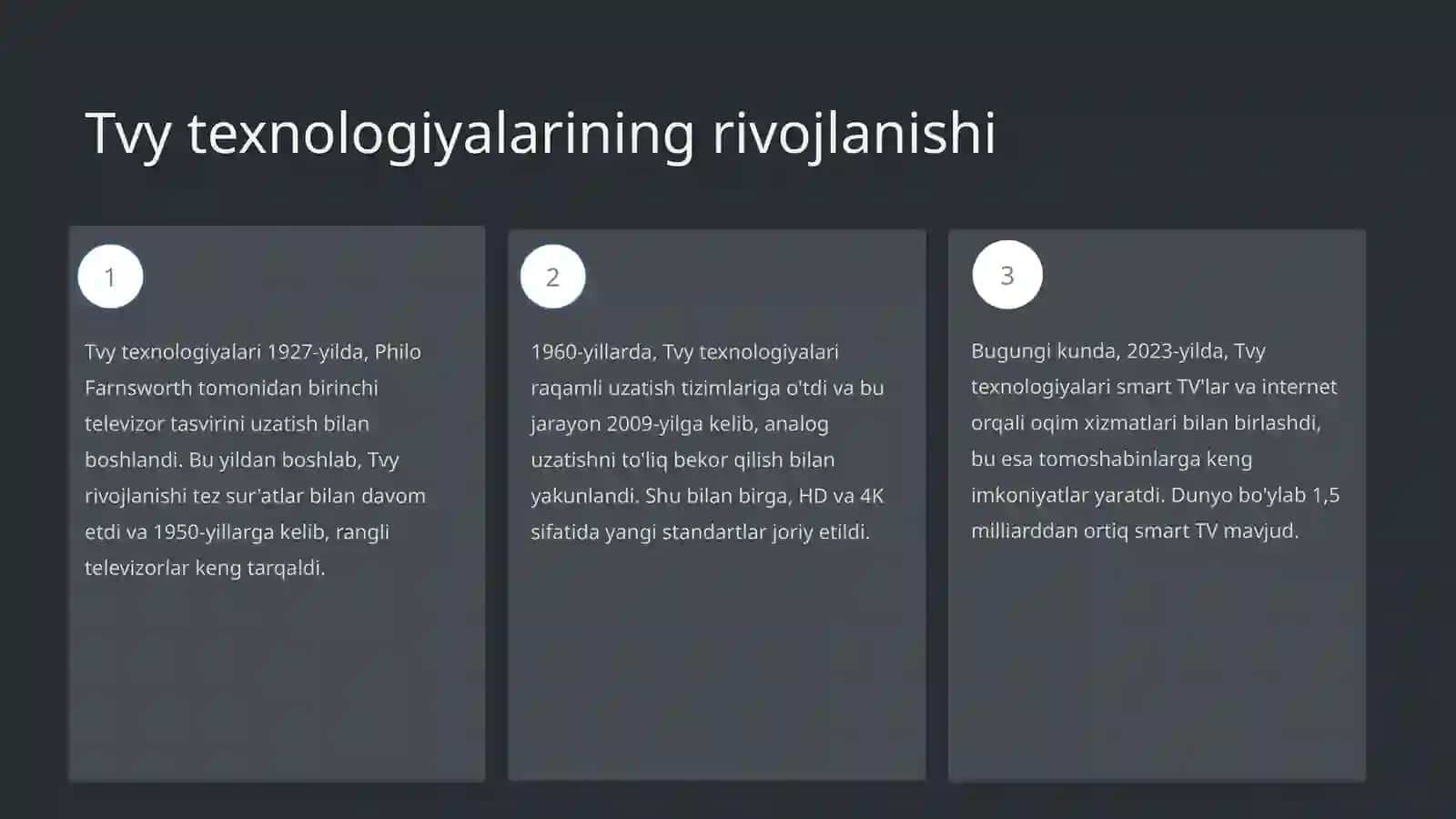 Tvy texnologiyalarining tarixi 3