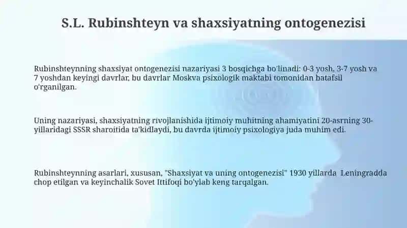Rus psixologiyasida shaxs muammosi, rus psixologlarining nazariyalari 3
