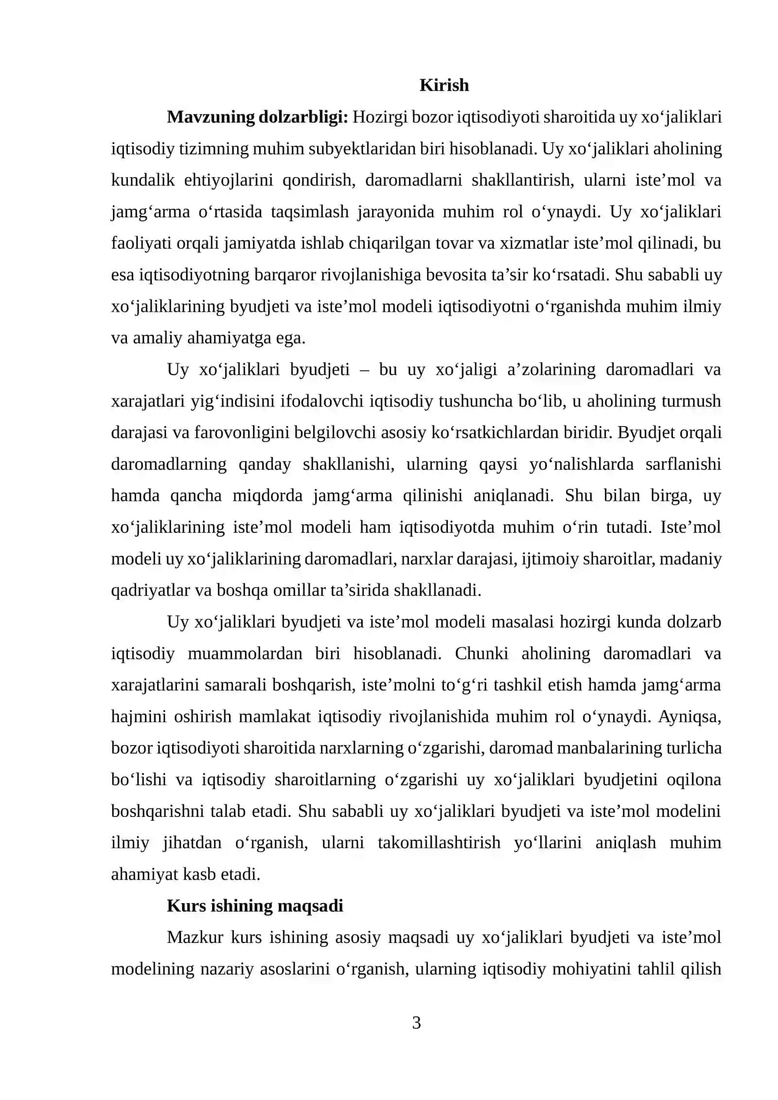 Uy xo‘jaliklarining byudjeti va iste’mol modeli 3