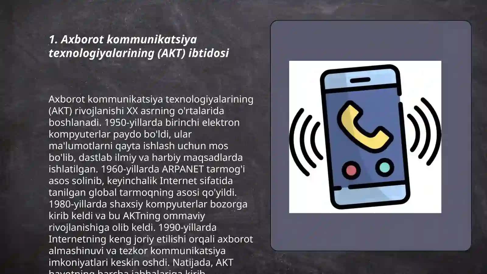 Axborot kommunikatsiya texnologiyalari rivojlanish tarixi 3