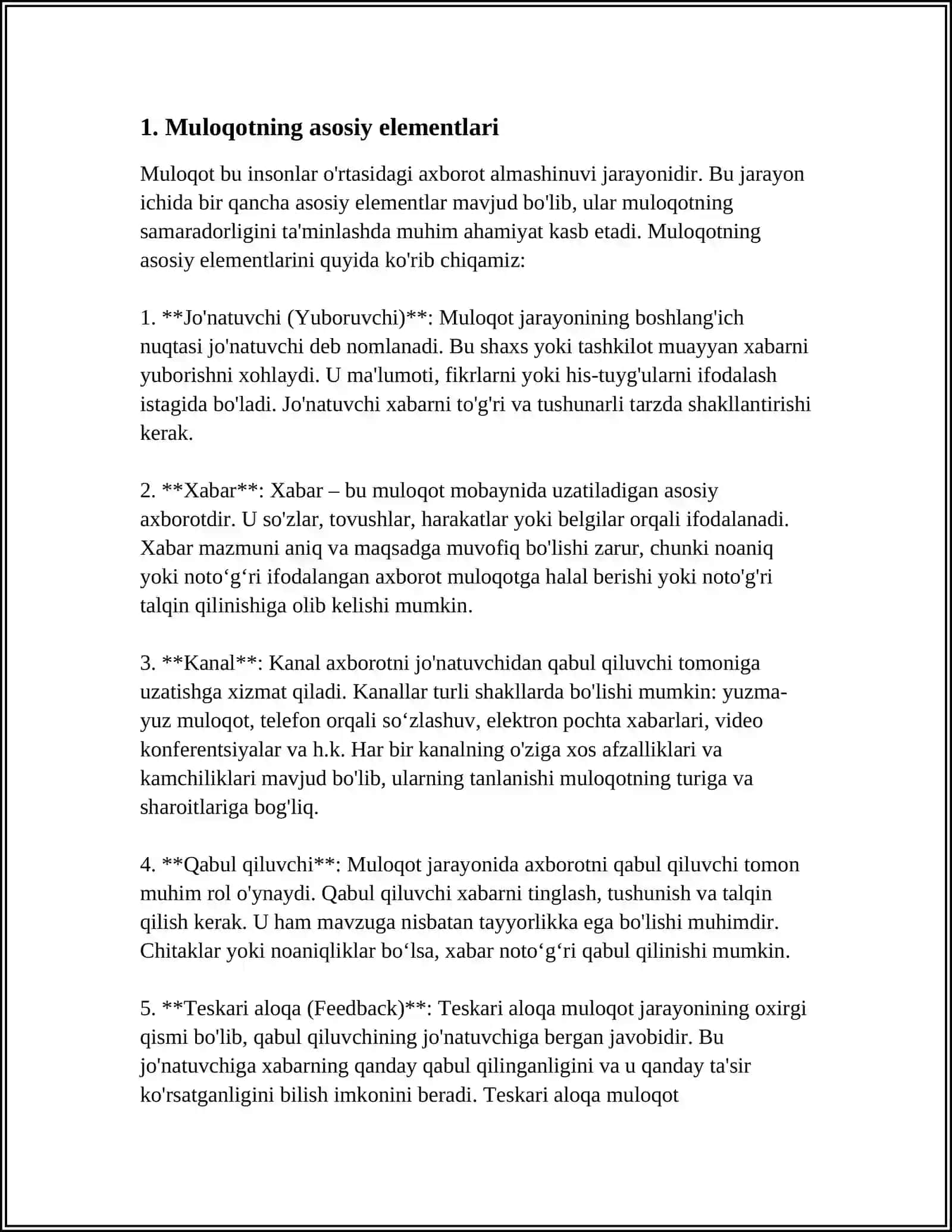 MULOQOT HAQIDA TUSHUNCHA 3
