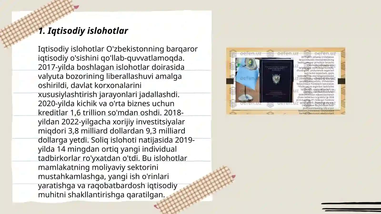 Iqtisodiy islohotlar 3