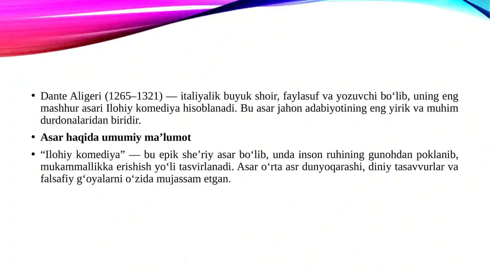 Dante Aligeri. Ilohiy komediya 3