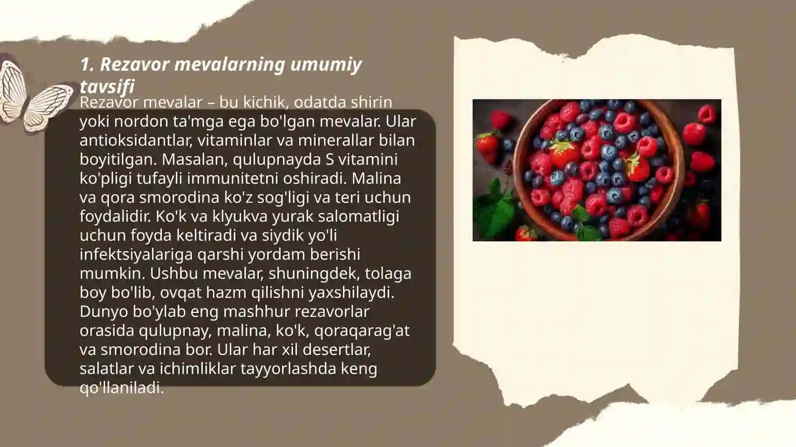 Rezavor meva o’simliklari va ularning turlar 3