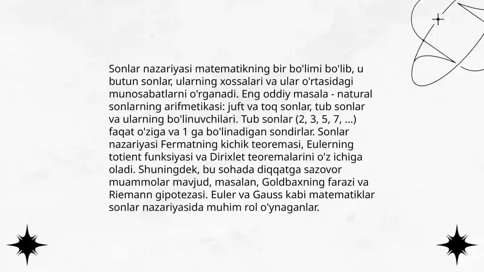 Sonlar nazariyasi 3