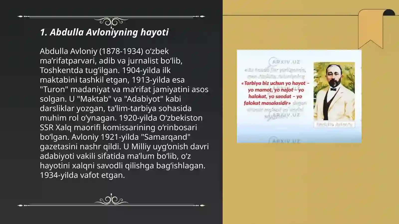 Abdulla Avloniynin Hayoti 3