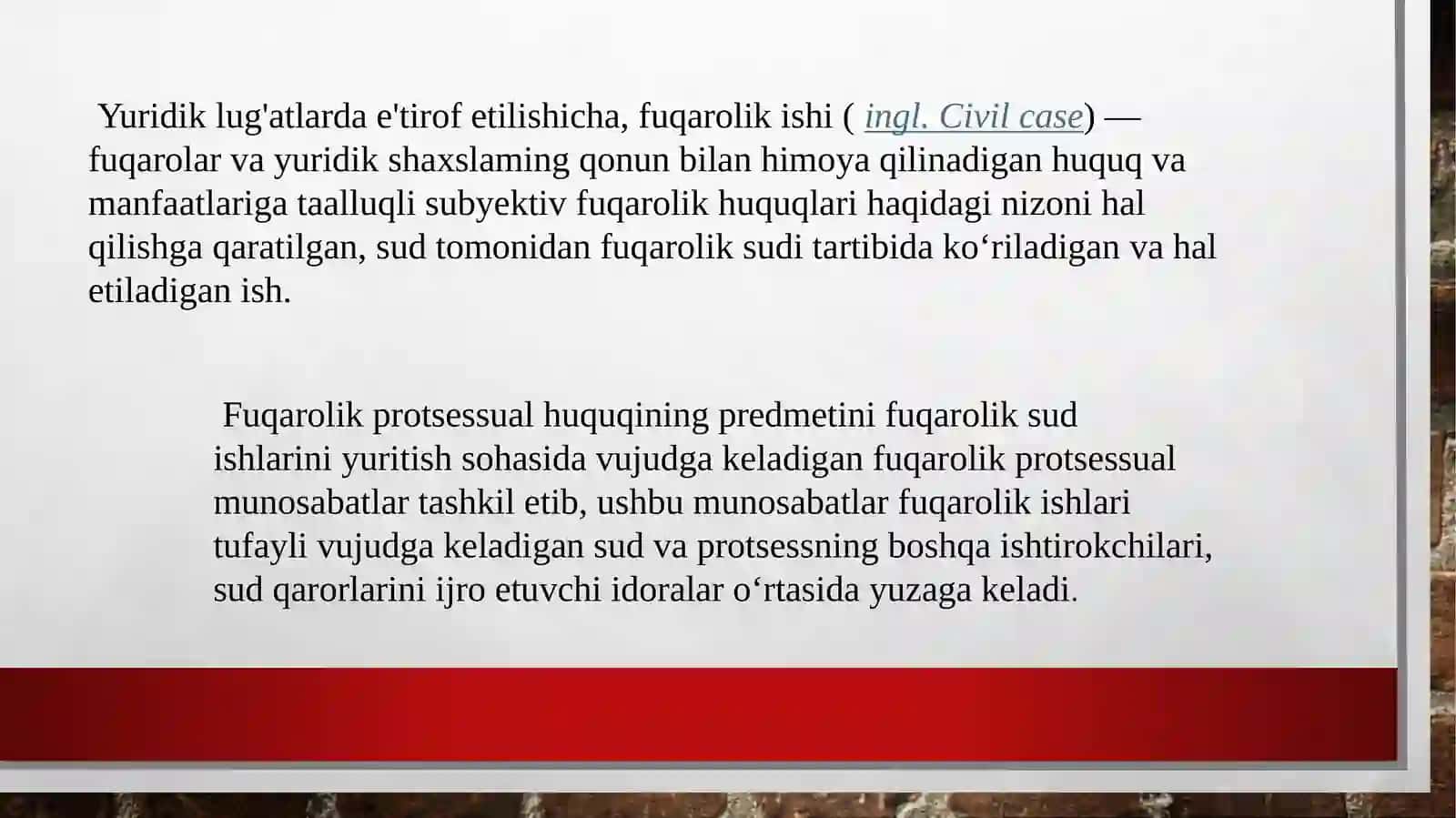 Fuqarolik protsessual huquqiga kirish 3