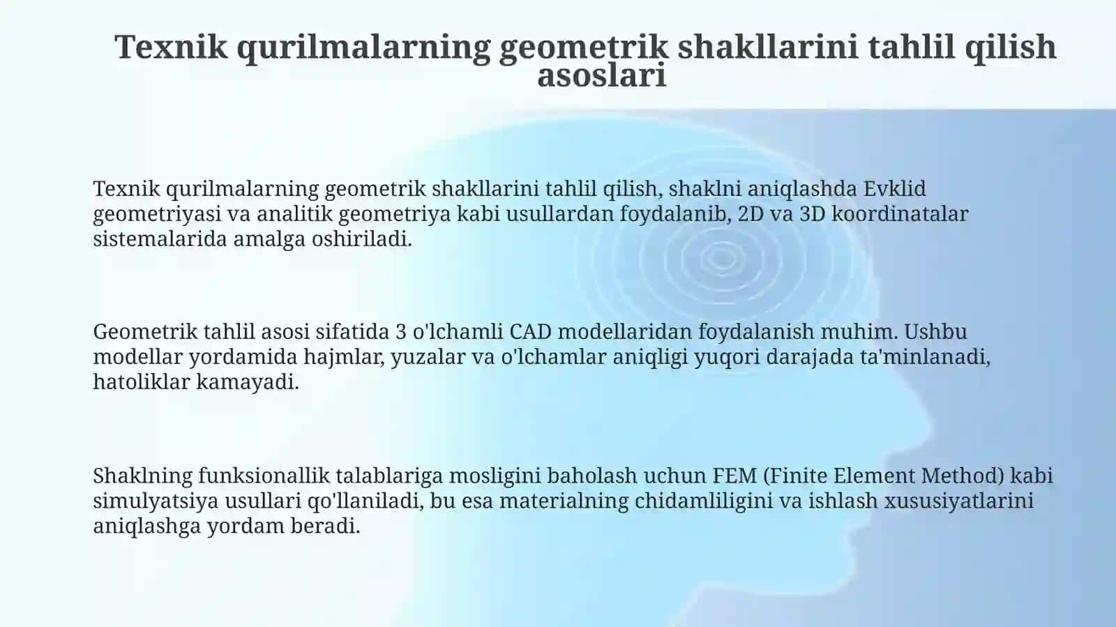 Texnik jihozning geometrik shaklini tahlil qilish 3