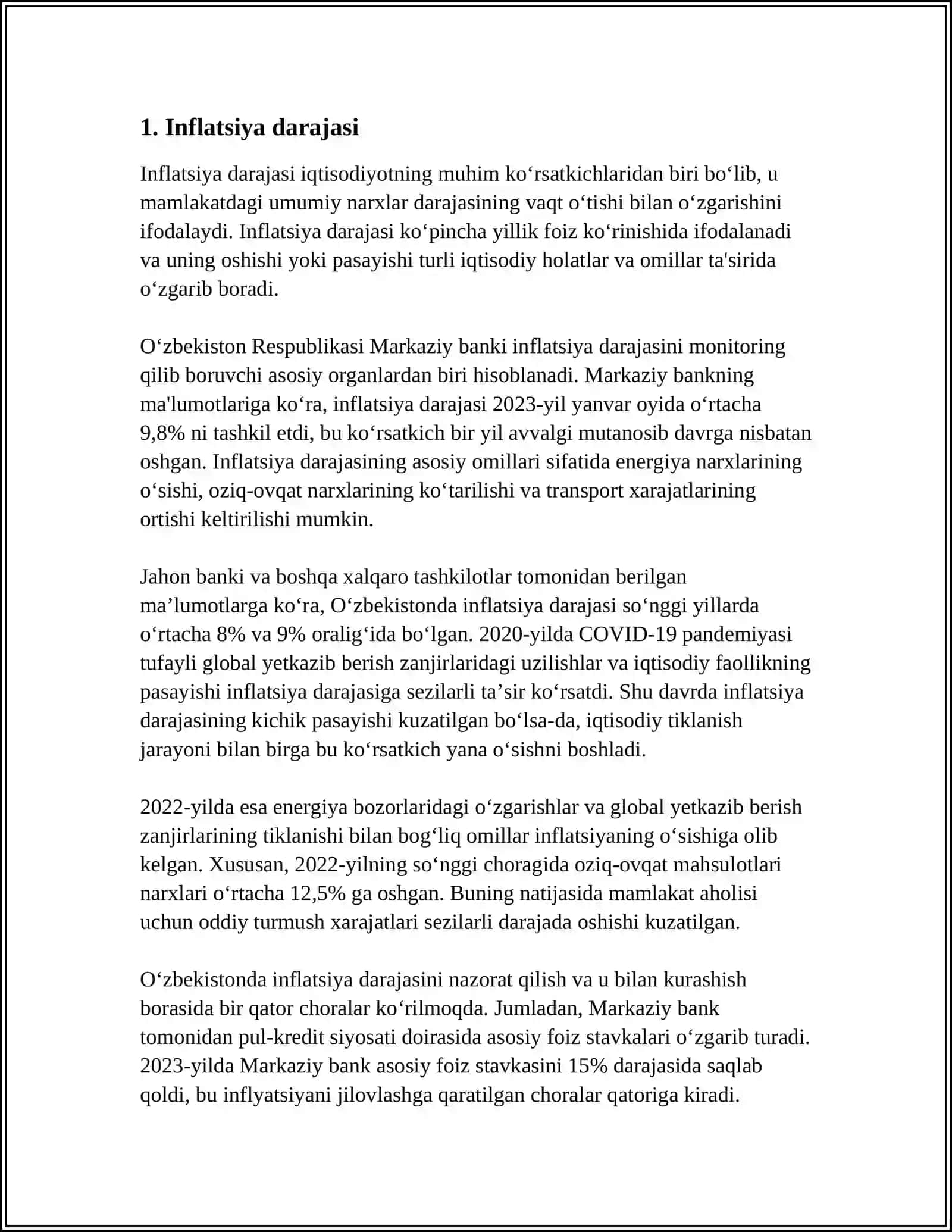 IQTISODIY SIYOSATNI OLIB BORISHNI MURAKKABLASHTIRUVCHI OMILLAR 3