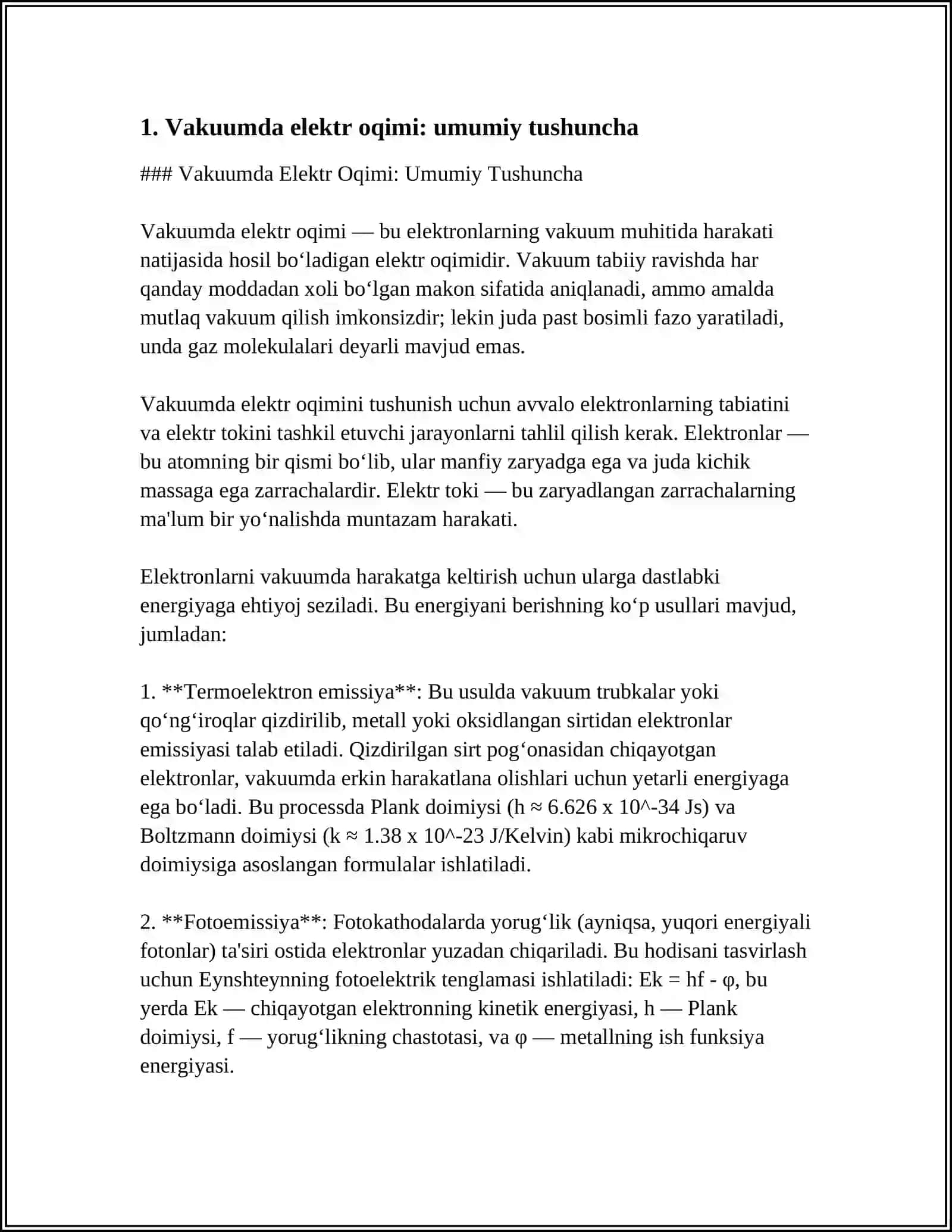 VAKUUMDA ELEKTR TOKI 3