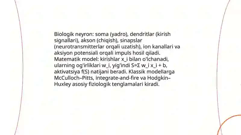 Suniy neyron tarmoqlar 3