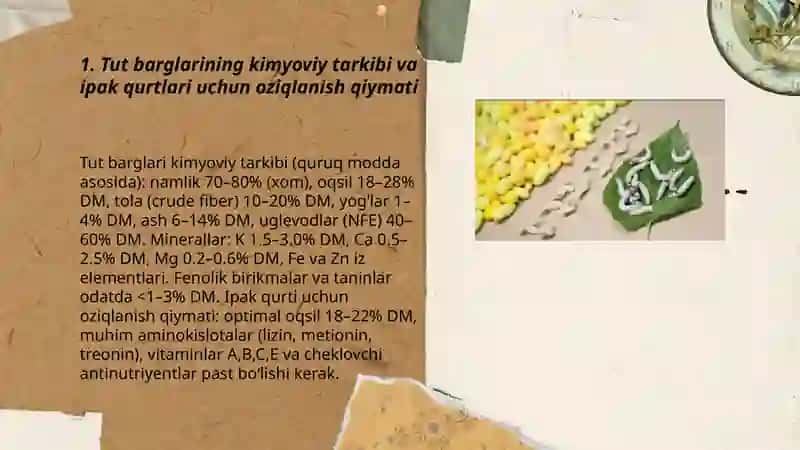 Tut ipak qurtlarining ozuqasi 3