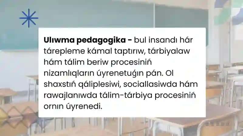 Ulıwma pedagogika tálim- tárbiya teoriyası 3