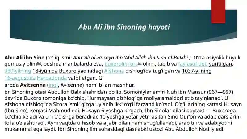 Abu Ali ibn Sino ijodi va faoliyaati 3