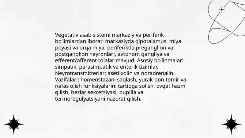 Vegetativ asab sistemasi Sevinch 3