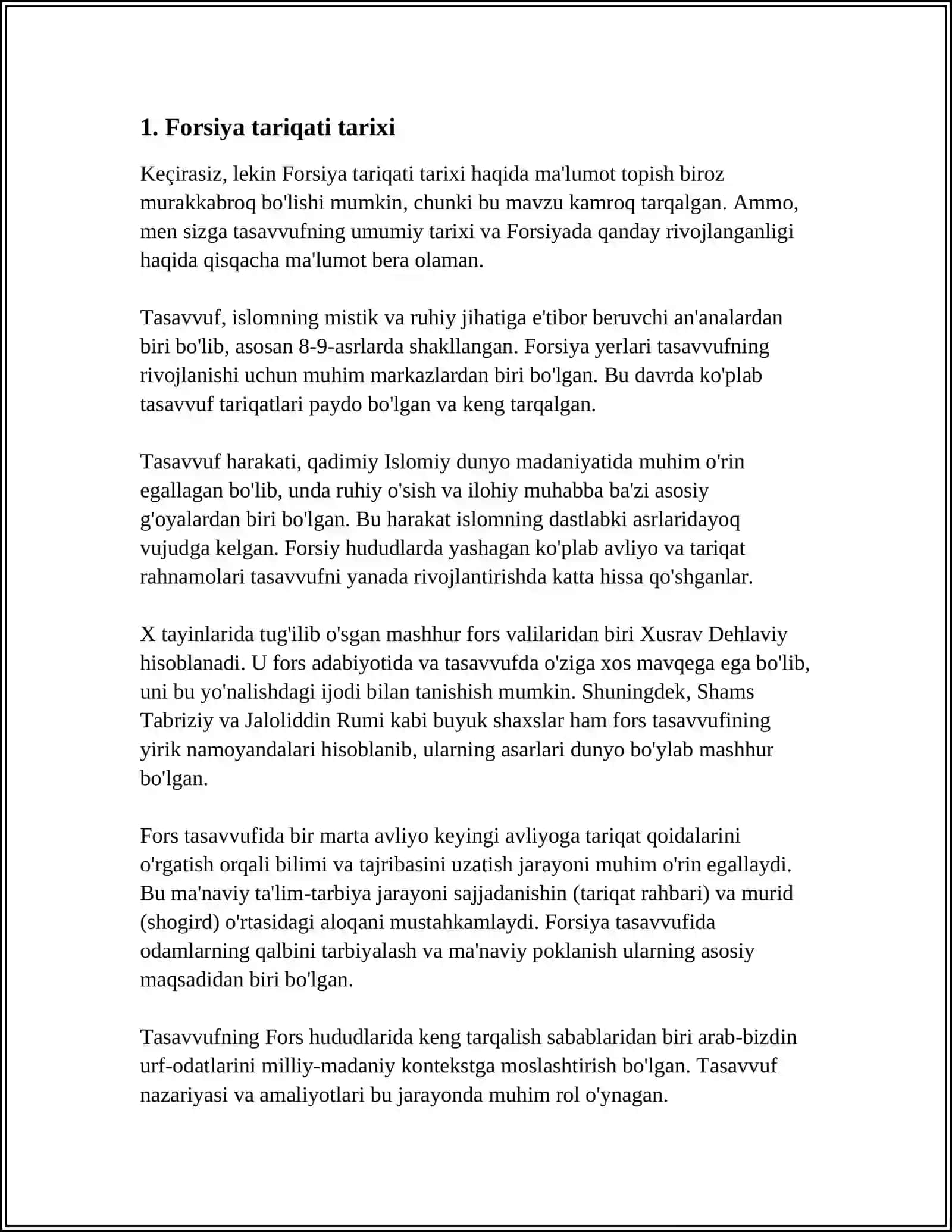 FORSIYA TARIQATI HAQIDA 3