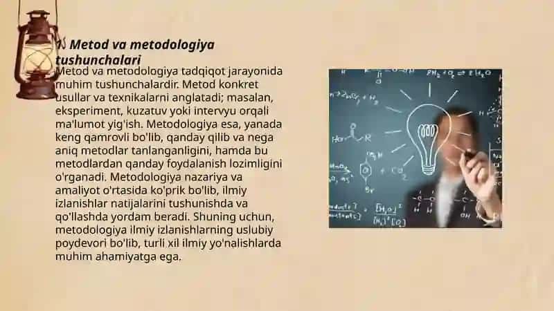 Metod va metodologiya tushunchalarini yoritib bering 3