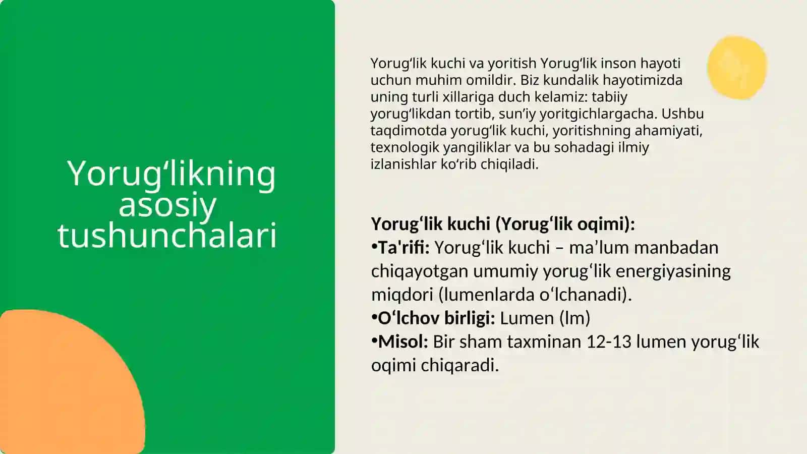 Yoruglik kuchi va yoritish 3