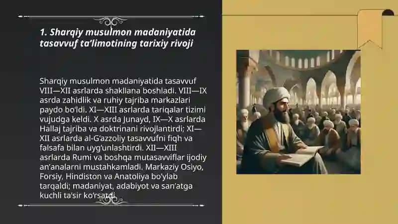 Tasavvuf taʼlimotining sharq musulmon madaniyatiga taʼsiri 3