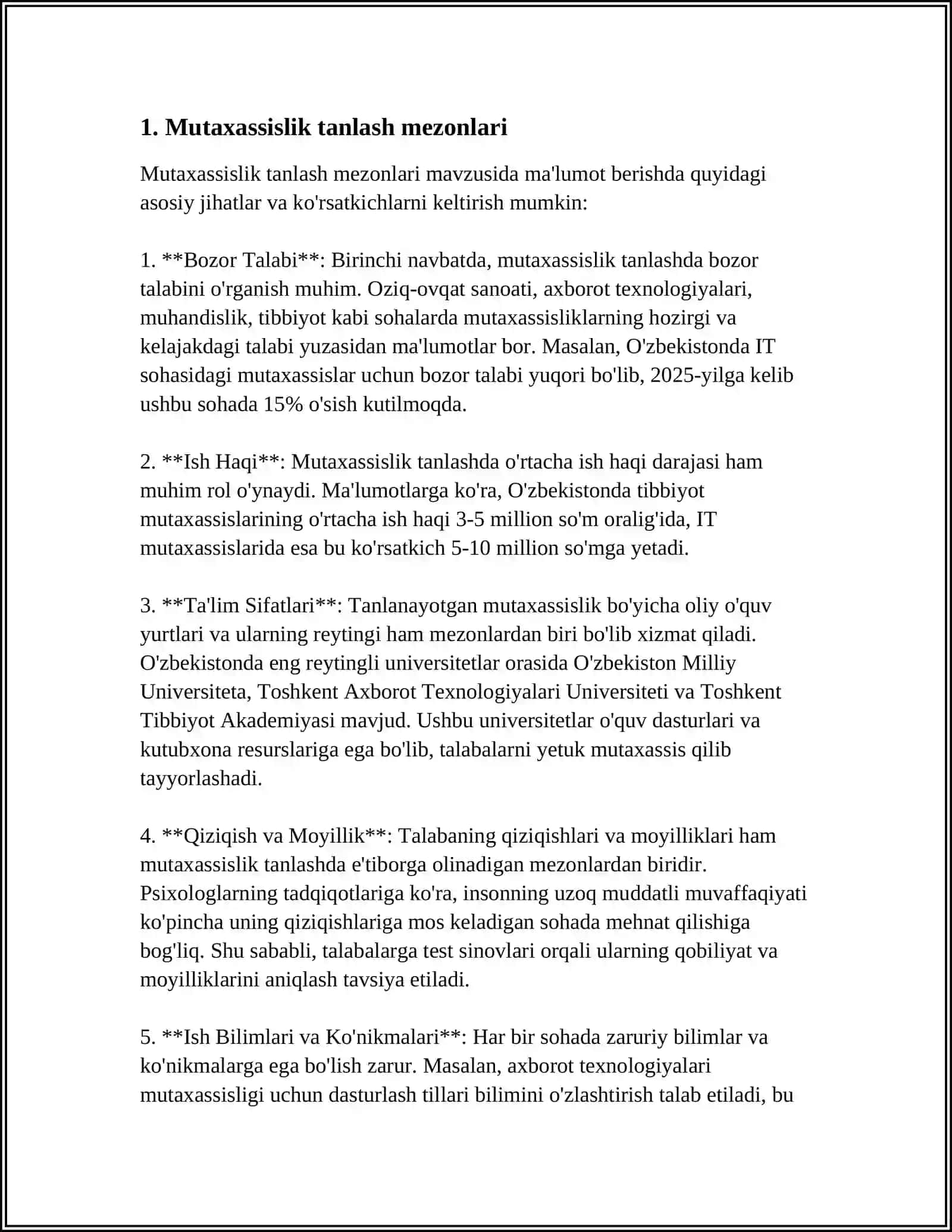 MUTAXASSISLIKIM HAQIDA 3