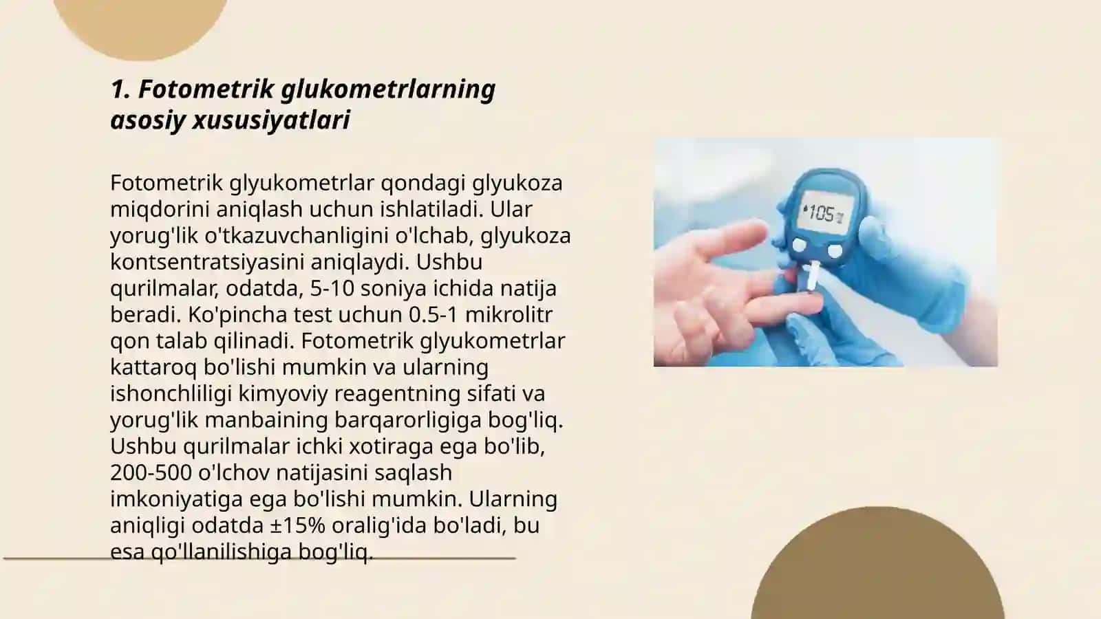 Fotometrik glukometrlarning ishlash prinsipi 3