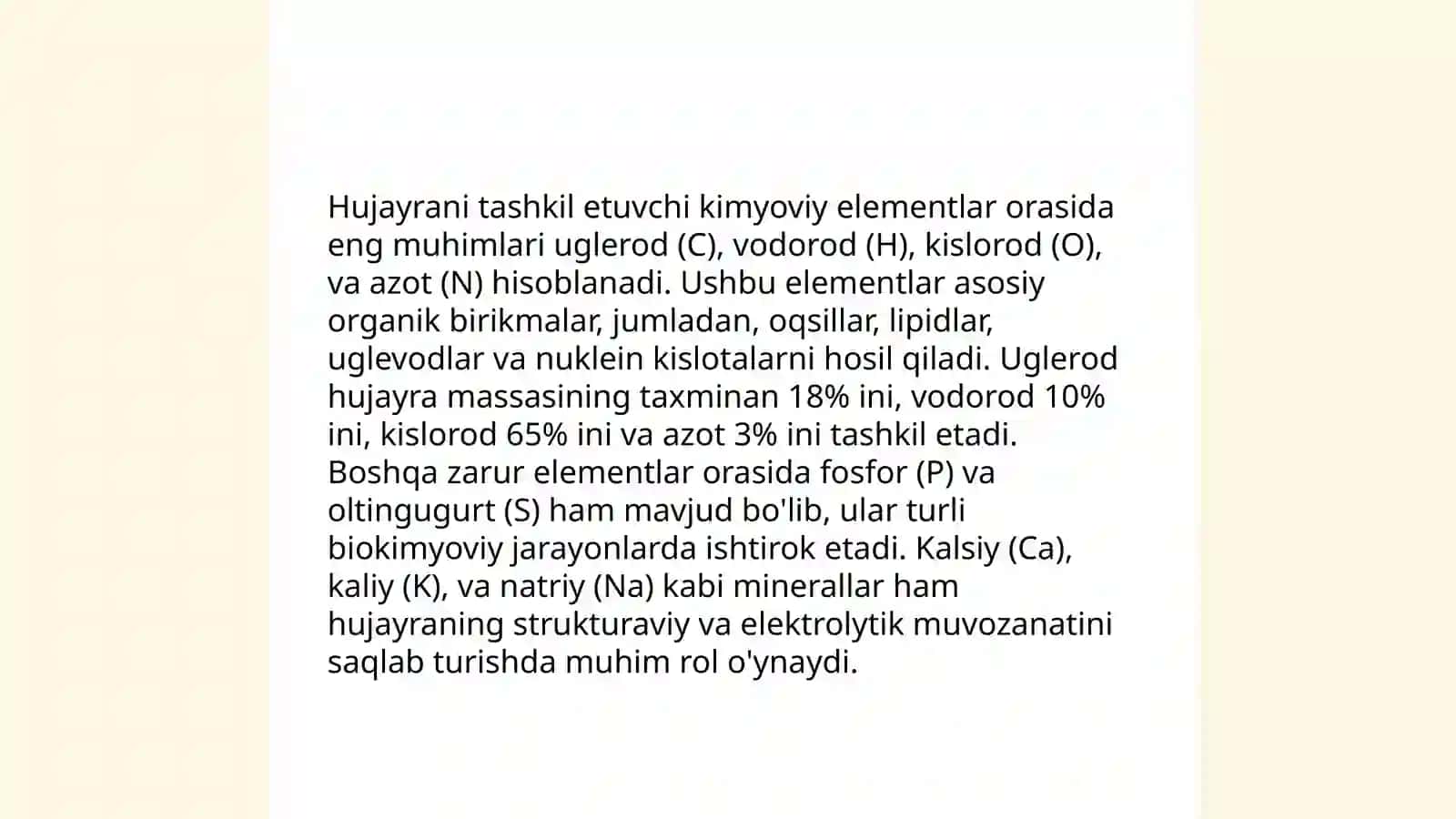 Hujayraning kimyoviy tarkibi 3