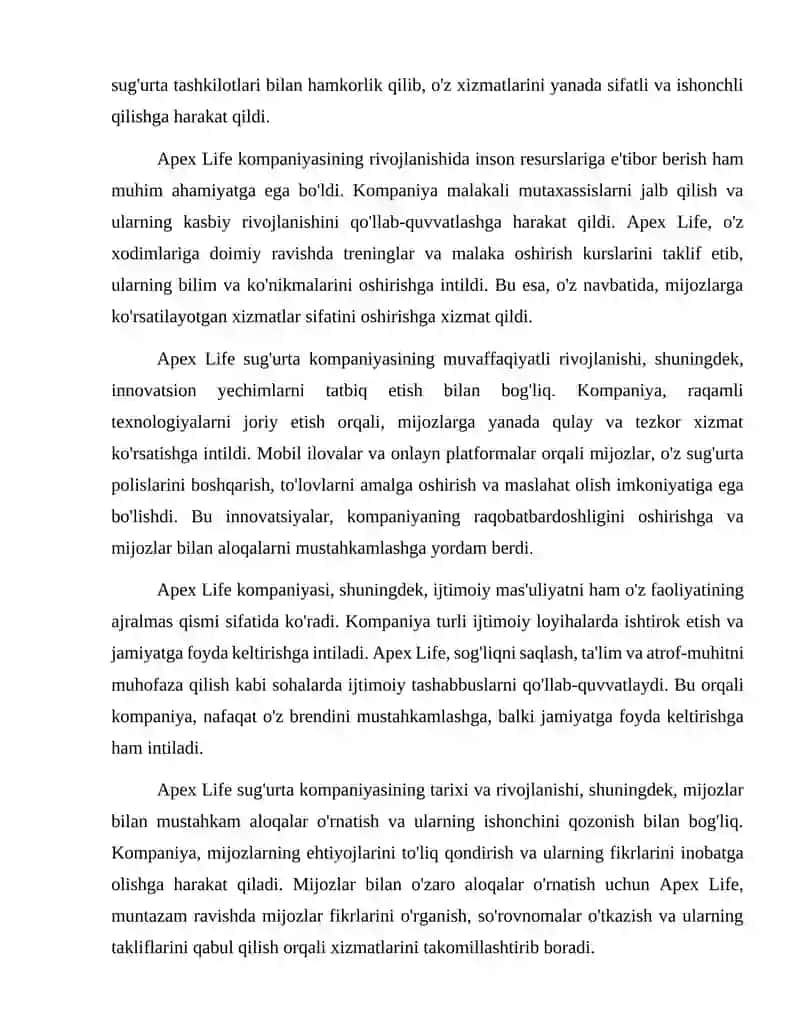 Apex Life sug'urta kompaniyasi 3