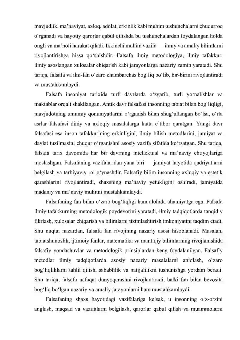 Falsafaning Fan va Dunyoqarashga Doir Mohiyati 3