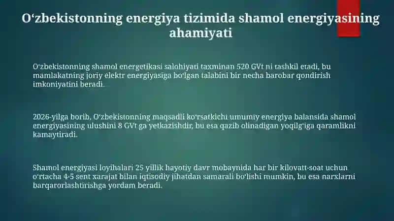 ShamolenergetikasiningOʻzbekistonenergotizimidagiaxamiyati 3