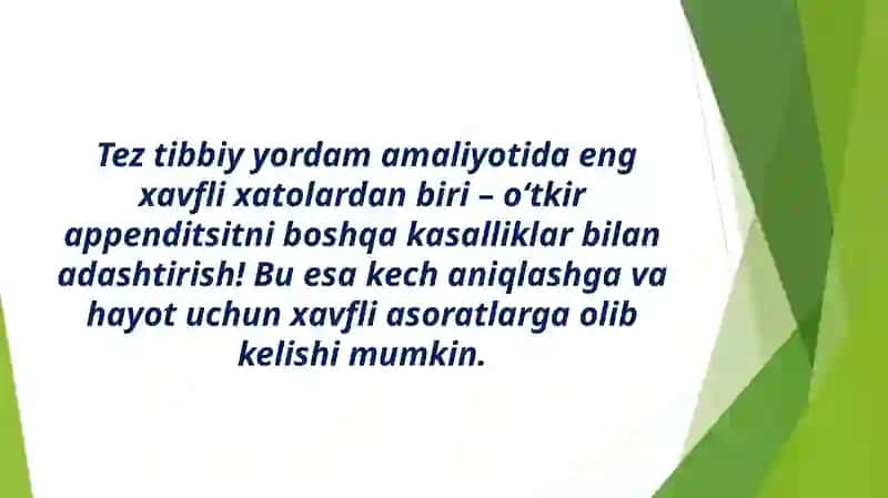 O‘tkir Appendisit va uni Tashxislash 3