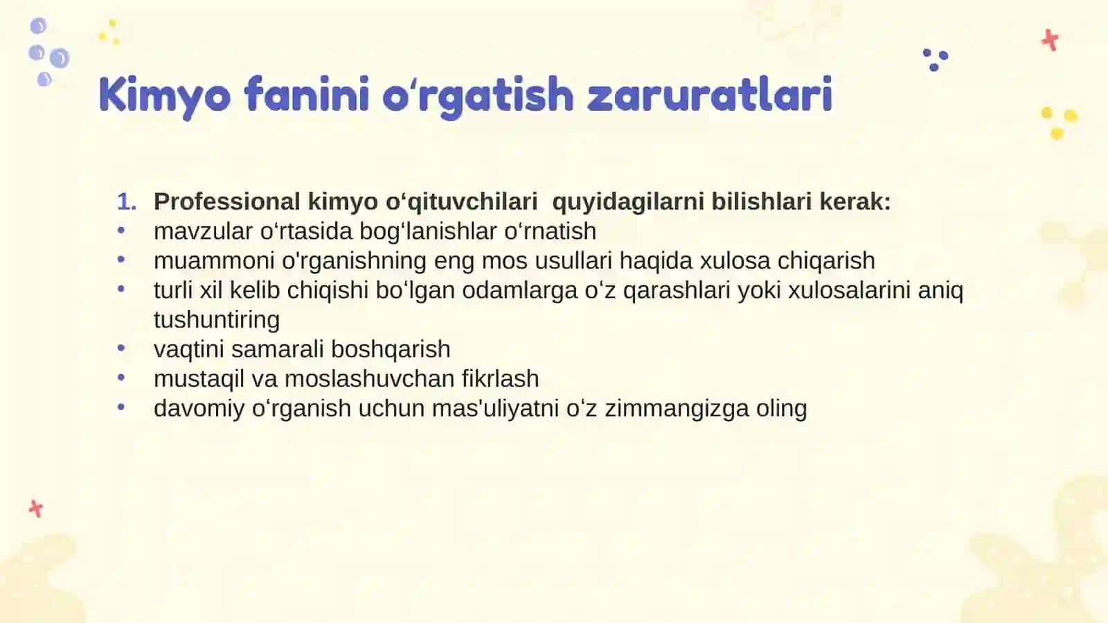 Umumta'lim maktablarida Kimyo fanini o'qitishda zamonaviy yondashuv 3