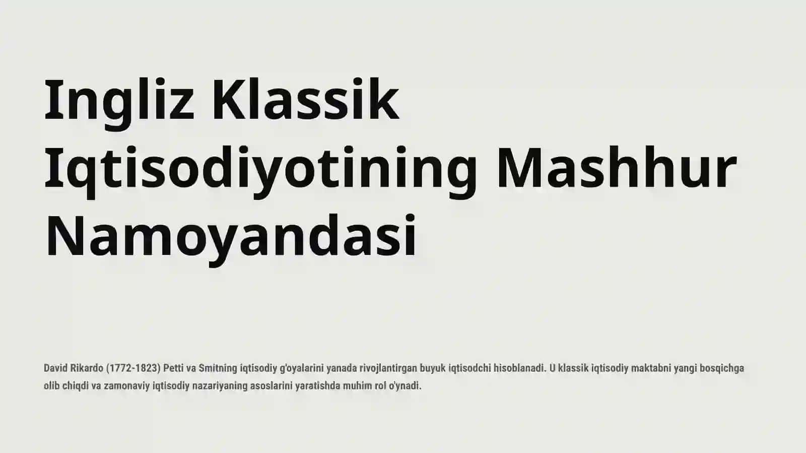 Rikardoning hayoti va faoliyati 3